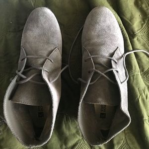 Gray suede ankle boots